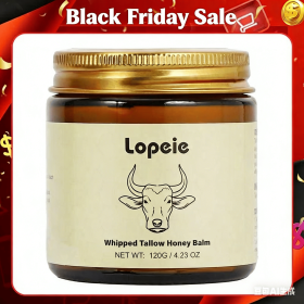 Beef Tallow for Skin - Organic Grass Fed Whipped Moisturizer with Honey Balm, Natural Hydrating Cream for Face & Body