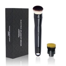 Popular Makeup Tools Portable Travel Cosmetic Electric Handle Makeup Brushes Blush Powder Foundation Single Makeup Brush (Option: Black-ABSfiber hair-USB)
