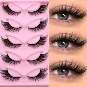 15Pairs Cat Eye Eyelashes 3D Natural False Lashes Fluffy Soft Cross Clear Band Lashes Manga Lashes Wispy Eyelash Makeup (Option: 15Pairs)