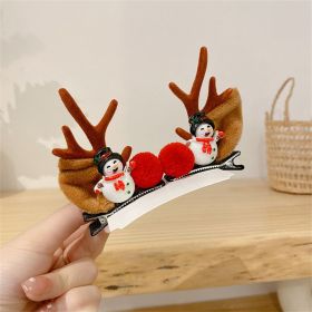 2pcs/Set Kawaii Christmas Elk Ear Hair Clip Women Girl Santa Snowman Hairpin Xmas Party Barrettes For Kids Cosplay Headwear (Color: N)