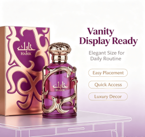 100ml Luxury Decorative Men Perfume Spray, Warm Spicy Rich Long Lasting Fragrance, Ornate Craft Glass Bottle, Holiday Birthday Present Scent for (style: Ms. Rafa Hakibek - Red)