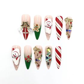 2026 Gothic Charm Press-on Nails, Valentine's Day Medium Almond-shaped Press-on False Nail Set. Handmade false nail pieces (size: L)