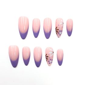 2026 Gothic Charm Wearable Nails, Valentine's Day Short Almond-shaped Press-on False Nail Set. Handmade false nail pieces (size: M)