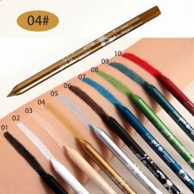 Waterproof Eyeliner Long Lasting Pencil Colourful Pigment Blue Black White Color Gel Eye Liner Pen Makeup Eye Beauty Cosmetics (Color: 04 Gold)